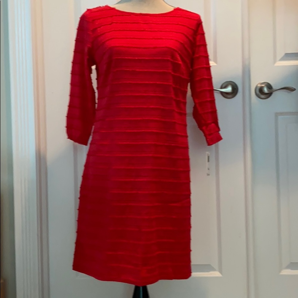 Trina Turk red 3/4 sleeved red dress